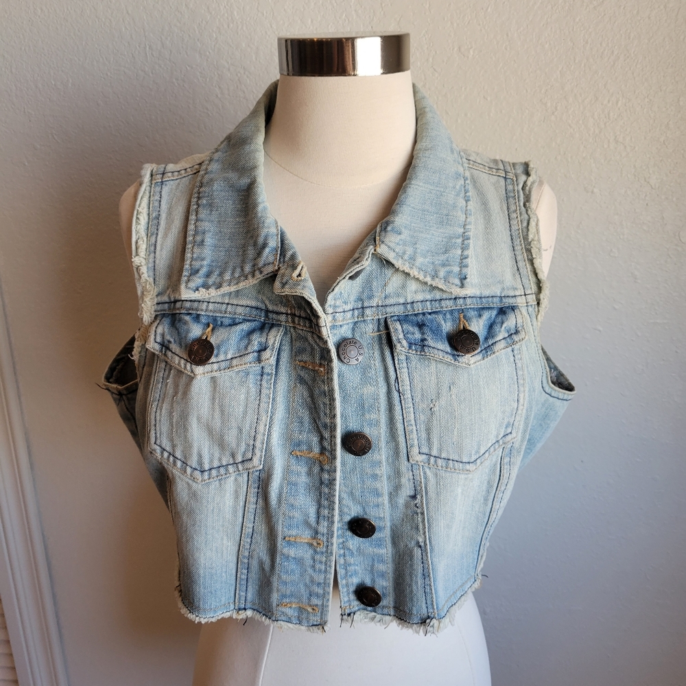 Chocolate USA Cropped Denim Vest